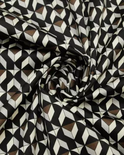 Костюмно-плательный хлопок с геометрическим рисунком, цвет серо-коричневый арт. ГТ-8747-1-ГТ-38-10646-14-21-1