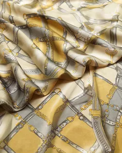 Купить Европейские ткани Блузочно-плательный шелк-твил с рисунком "ремни", цвет коричнево-серый арт. ГТ-5685-1-ГТ-39-7424-2-21-1 оптом