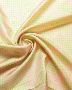 Купить Блузочно-плательный шелк твил с геометрическим рисунком, цвет персиково-зеленый арт. ГТ-7813-1-ГТ-39-9642-2-21-1 оптом в Казахстане