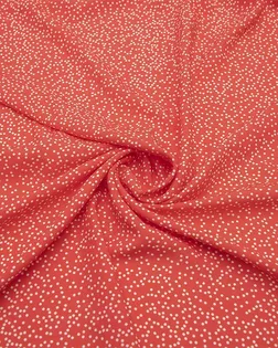 Штапель с рисунком в мелкий горошек на короллово-розовом фоне арт. ГТ-8343-1-ГТ-43-10184-9-21-1