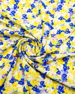 Штапель с рисунком "Желтые и синие цветы" арт. ГТ-8675-1-ГТ-43-10578-10-21-12
