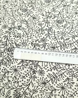 Блузочно-плательная ткань с рисунком цветы и ветви на белом фоне арт. ГТ-5106-1-ГТ-5-6779-11-37-1