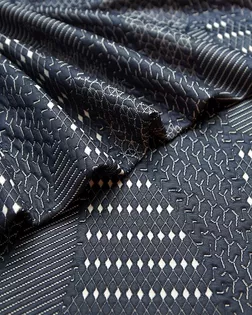Купить Европейские ткани Ткань неопрен DIGI, цвет: на темно-синем фоне контурная белая геометрия с ромбиками арт. ГТ-184-1-ГТ0021160 оптом в Караганде