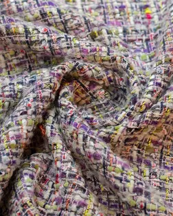 Купить Европейские ткани Двухсторонняя твидовая костюмная ткань, цвет лилово-оливковый мультиколор арт. ГТ-6361-1-ГТ-17-8110-6-21-1 оптом