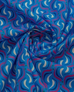 Купить Европейские ткани Рубашечно-плательный хлопок с абстрактным рисунком на голубом фоне арт. ГТ-6473-1-ГТ-38-8243-16-21-1 оптом