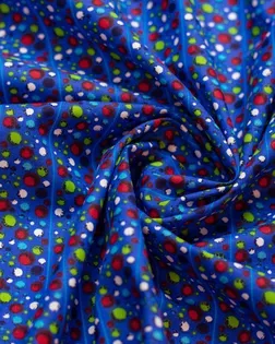 Купить Европейские ткани Рубашечно-плательный хлопок с рисунком "Полосы шариков" на ярко-синем фоне арт. ГТ-6484-1-ГТ-38-8255-2-21-1 оптом