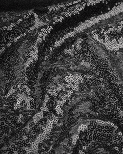 Купить Пайеточная ткань для одежды черного цвета Пайетка на сетке арт. ПАЙ-93-1-21861.001 оптом в Череповце