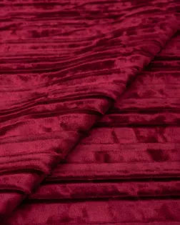 Купить Ткань для жакетов, пиджаков, жилетов цвет бордовый Бархат плиссе стрейч арт. Б-39-3-21159.003 оптом в Набережных Челнах