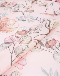 Купить Ткань плательные оттенок нежно-розовый Стрейч "Салма" принт арт. ПЛН-37-3-21549.036 оптом в Алматы