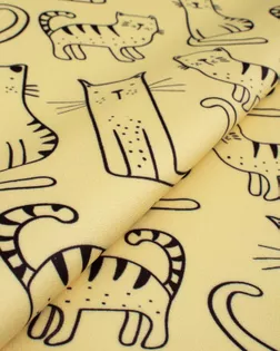 Купить Блузочные ткани с узором кошки из Китая Плательная "Барби" принт арт. ПЛ-210-1-21926.112 оптом в Набережных Челнах