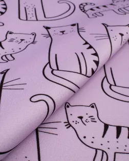 Купить Блузочные ткани с узором кошки из Китая Плательная "Барби" принт арт. ПЛ-210-2-21926.113 оптом в Набережных Челнах