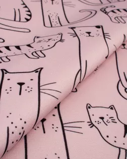 Купить Блузочные ткани с узором кошки из Китая Плательная "Барби" принт арт. ПЛ-210-3-21926.114 оптом в Набережных Челнах