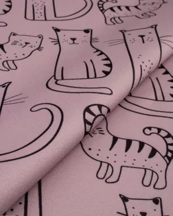 Купить Блузочные ткани с узором кошки из Китая Плательная "Барби" принт арт. ПЛ-210-6-21926.117 оптом в Алматы