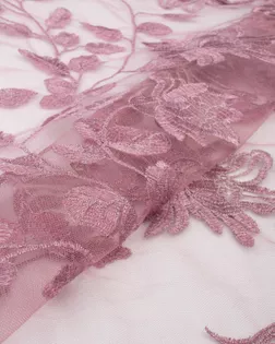Купить Ткань сетка розового цвета из Китая Гипюр на сетке арт. СВС-24-3-22058.003 оптом в Череповце