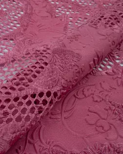 Купить Ткань кружево розового цвета из Китая Кружевное полотно стрейч арт. КПГС-66-3-21585.003 оптом в Череповце