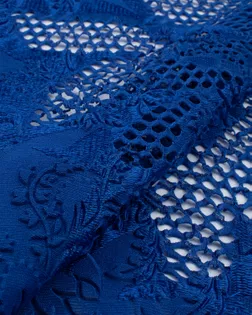 Купить Гипюр для одежды синего цвета Кружевное полотно стрейч арт. КПГС-66-4-21585.004 оптом в Набережных Челнах
