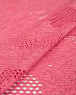 Купить Ткань кружево розового цвета из Китая Кружевное полотно стрейч арт. КПКП-59-1-21585.007 оптом в Череповце