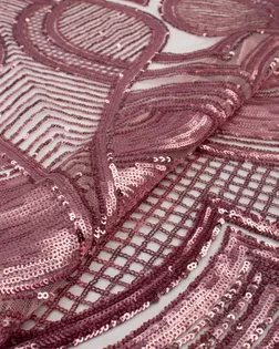 Купить Ткань сетка розового цвета из Китая Пайетка на сетке арт. ПАЙ-74-1-21824.001 оптом в Череповце