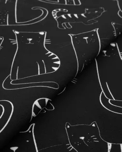 Купить Блузочные ткани с узором кошки из Китая Плательная "Барби" принт арт. ПЛ-210-10-21926.121 оптом в Набережных Челнах