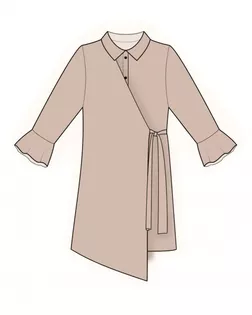 Выкройка: платье-рубашка с отлетной деталью арт. ВКК-3257-1-ЛК0002065