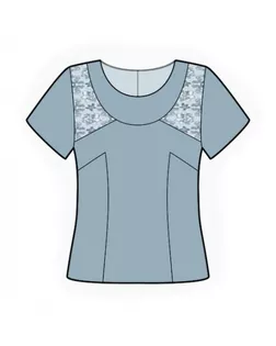 Выкройка: блузка с отделкой из гипюра арт. ВКК-3600-1-ЛК0002111