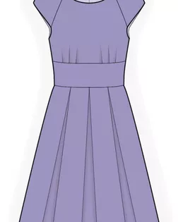 Выкройка: платье с юбкой с встречными складками арт. ВКК-3317-1-ЛК0002118