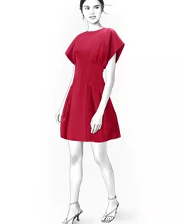 Выкройка: платье с вертикальными рельефами арт. ВКК-3801-1-ЛК0002130