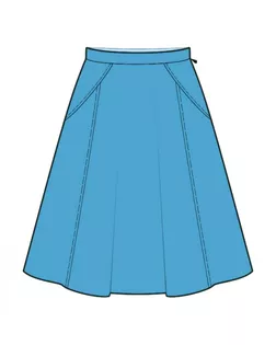 Выкройка: юбка с рельефами арт. ВКК-3692-1-ЛК0002217