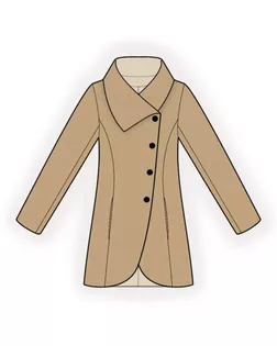 Выкройка: пальто с косым бортом арт. ВКК-3679-1-ЛК0002227