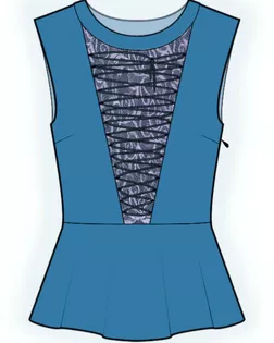 Выкройка: блузка со шнуром арт. ВКК-3331-1-ЛК0002265