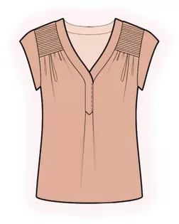 Выкройка: блузка с кокеткой арт. ВКК-3875-1-ЛК0002267