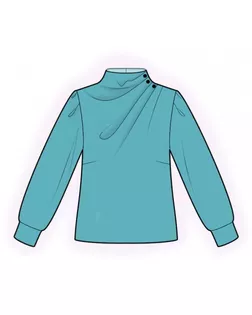 Выкройка: блузка со складками в плечо арт. ВКК-3493-1-ЛК0002272