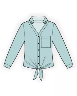 Выкройка: джинсовая блузка арт. ВКК-3541-1-ЛК0002299