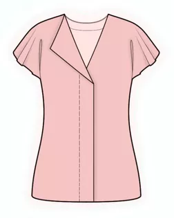 Выкройка: блузка с отворотом арт. ВКК-3510-1-ЛК0002300