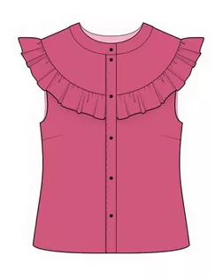 Выкройка: блузка с оборкой арт. ВКК-3585-1-ЛК0002307