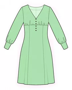 Выкройка: платье со сборкой под грудью арт. ВКК-3736-1-ЛК0002316
