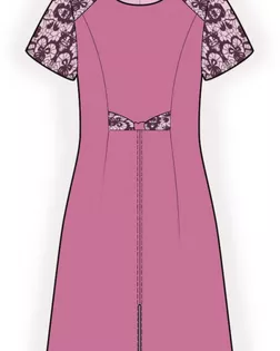 Выкройка: платье с кружевом арт. ВКК-3595-1-ЛК0002383