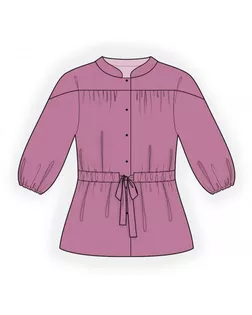 Выкройка: блузка с кокеткой, переходящей на рукав арт. ВКК-3451-1-ЛК0002392