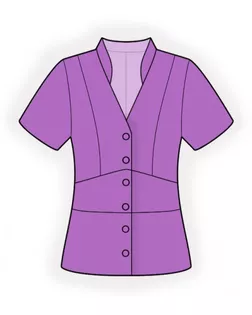 Выкройка: блузка с поясом-вставкой арт. ВКК-3282-1-ЛК0002429