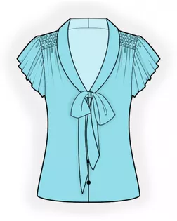 Выкройка: блузка с воротником-завязкой арт. ВКК-3535-1-ЛК0002435