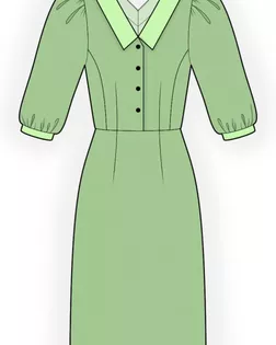 Выкройка: платье с отложным воротником арт. ВКК-3497-1-ЛК0002440