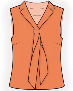 Выкройка: блузка с воротником-галстуком арт. ВКК-4464-1-ЛК0002588