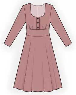Выкройка: трикотажное платье с планкой арт. ВКК-4486-1-ЛК0002612