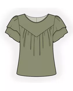 Выкройка: блузка с треугольной кокеткой арт. ВКК-4488-1-ЛК0002614