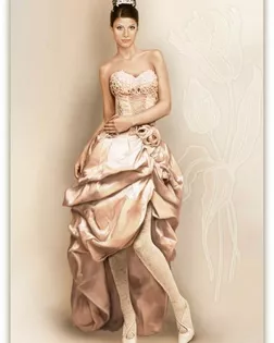 Выкройка: платье с юбкой "баллон" и кружевной отделкой шнурами арт. ВКК-1120-1-ЛК0002005