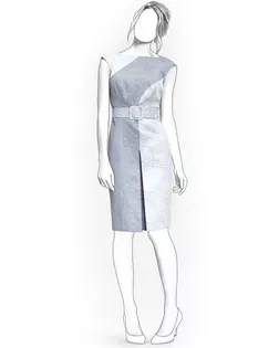 Выкройка: двухцветное платье со складкой арт. ВКК-1839-1-ЛК0004028