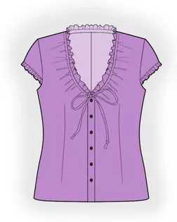 Выкройка: блузка с рюшей арт. ВКК-1282-1-ЛК0004056