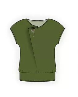 Выкройка: блузка со складкой арт. ВКК-908-1-ЛК0004087