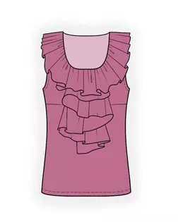 Выкройка: блузка с рюшей арт. ВКК-875-1-ЛК0004134