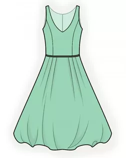Выкройка: платье с пышной юбкой арт. ВКК-2027-1-ЛК0004145